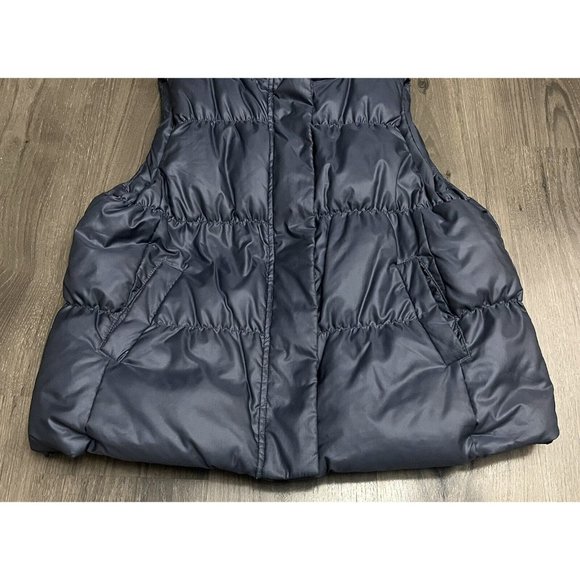 GAP Down Puffer Vest Women’s XL Purple Metallica Periwinkle Full Zip Quilted - Picture 3 of 11